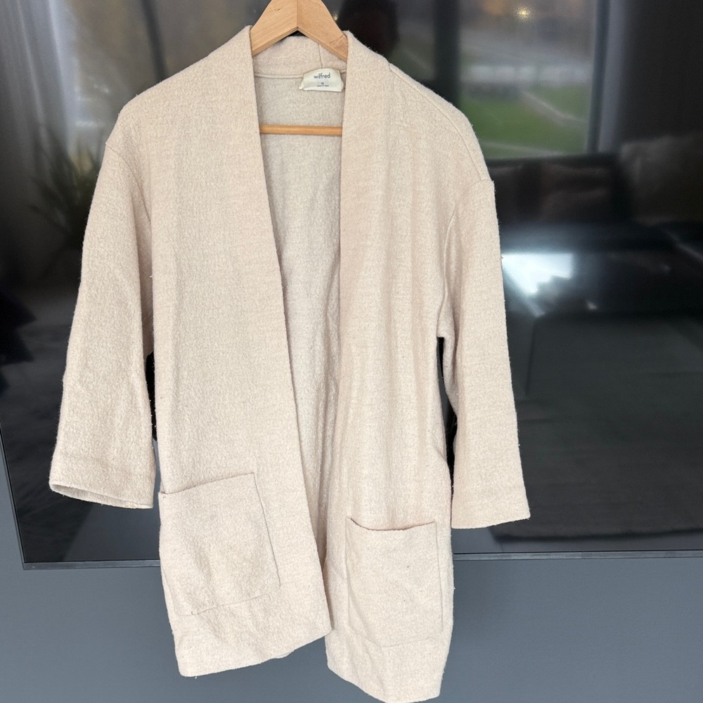 Wilfred Beige Open-Front Cardigan